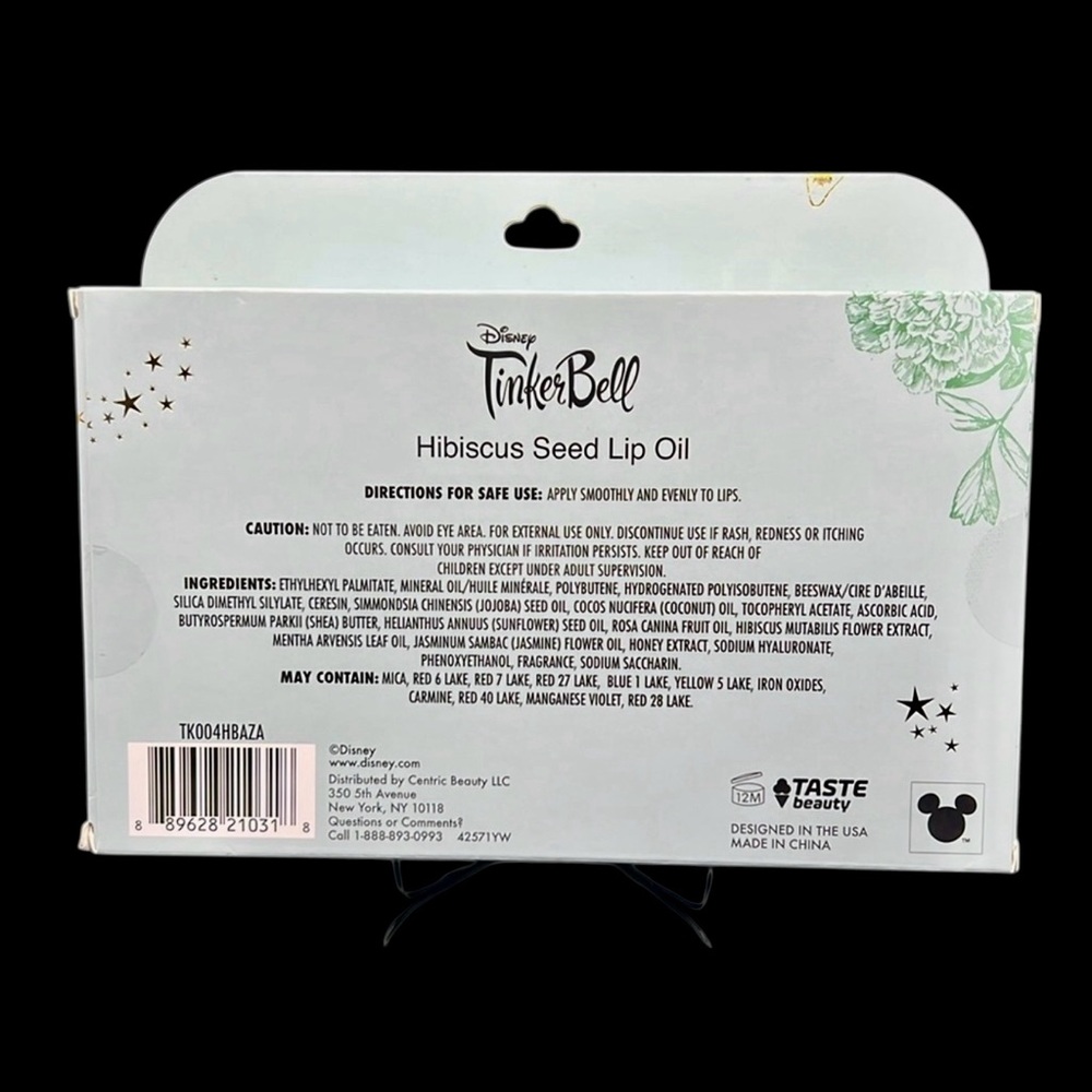 PRICE IS FIRM - Disney Tinkerbell 4 Piece Hibiscus Seed Lip Oil Collection Set - Picture 2 of 4